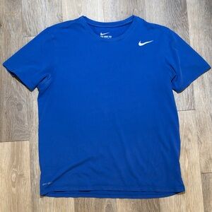 Nike Royal Blue Short-Sleeve Dri-FIT Tee with White Swoosh